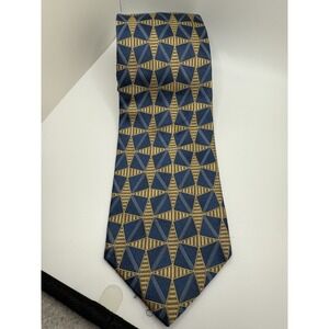 Nordstrom XMI USA Silk Jacquard Tie 4" Wide‎ Heavy Geometric Pattern